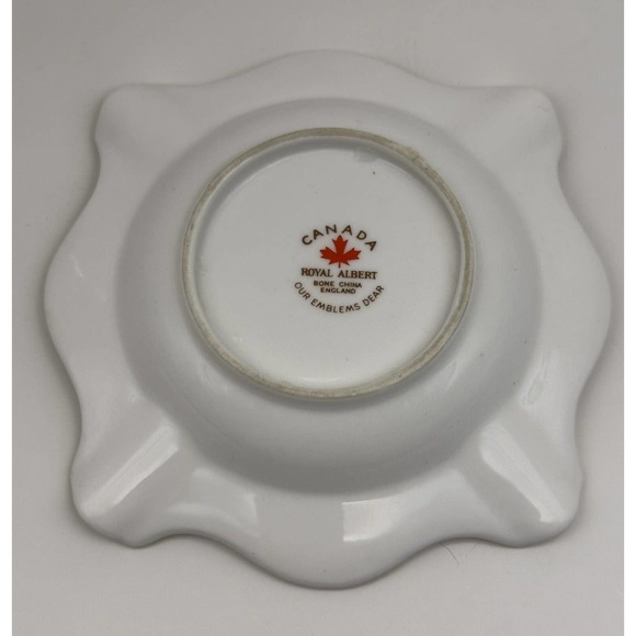Royal Albert Canada Our Emblems Dear Ashtray Bone China England Flowers‎ Vintage - Picture 5 of 5